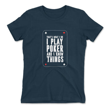 Play Poker Womens T-Shirt in Midnight Navy color